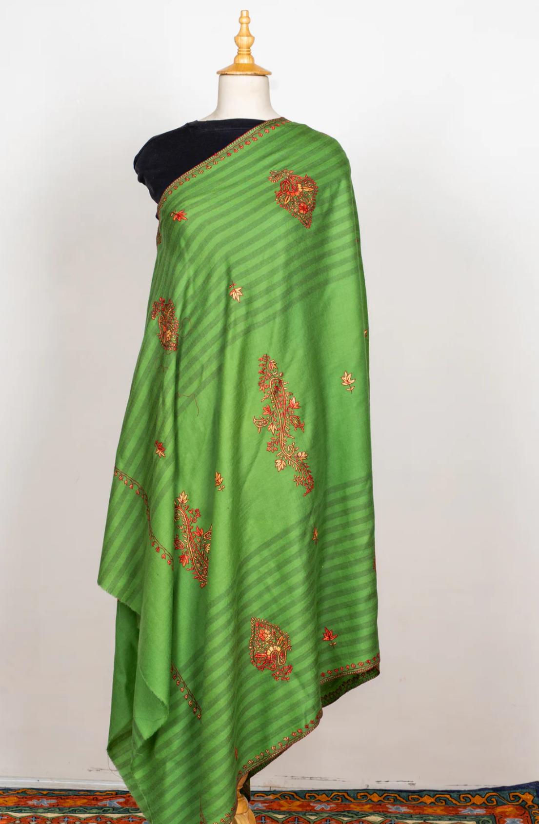 Sozni Hand Embroidered Merino Wool Shawl thumbnail 1