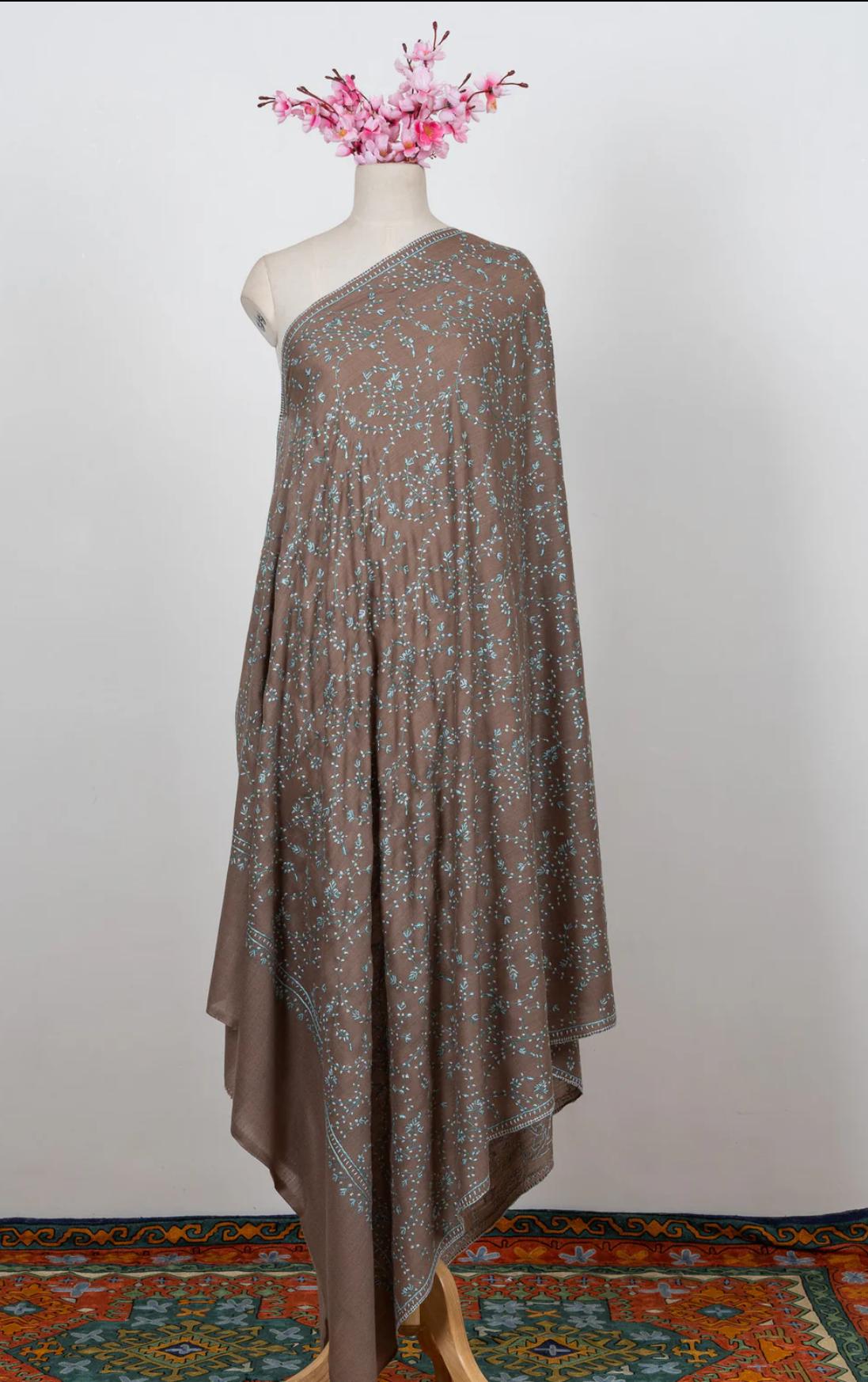 Sozni Hand Embroidered Shawl thumbnail 1