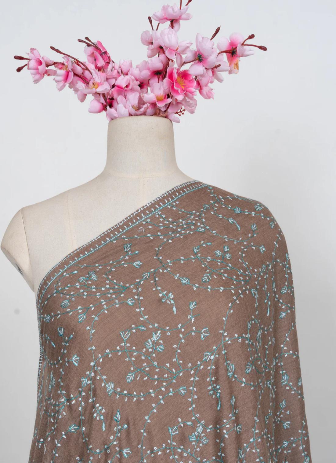 Sozni Hand Embroidered Shawl thumbnail 2