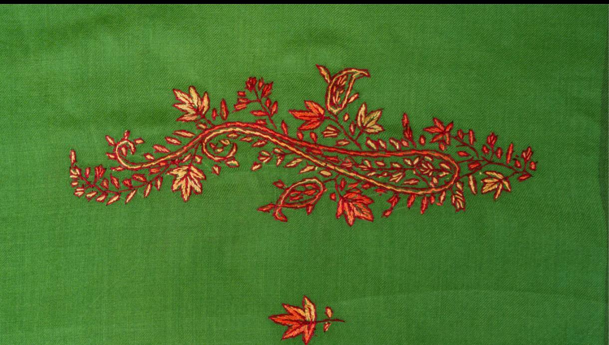 Sozni Hand Embroidered Merino Wool Shawl thumbnail 3